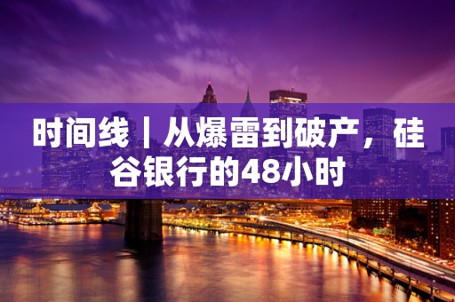 时间线｜从爆雷到破产，硅谷银行的48小时