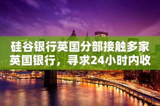 硅谷银行英国分部接触多家英国银行，寻求24小时内收购方案