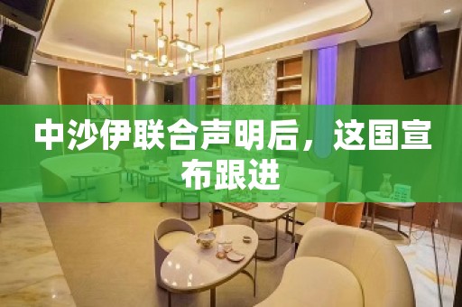 中沙伊联合声明后，这国宣布跟进