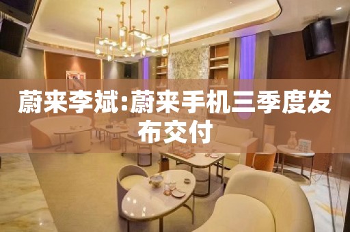 蔚来李斌:蔚来手机三季度发布交付
