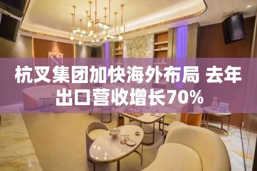 杭叉集团加快海外布局 去年出口营收增长70%