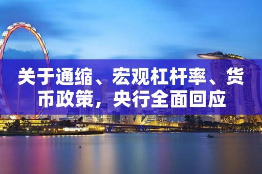 关于通缩、宏观杠杆率、货币政策，央行全面回应