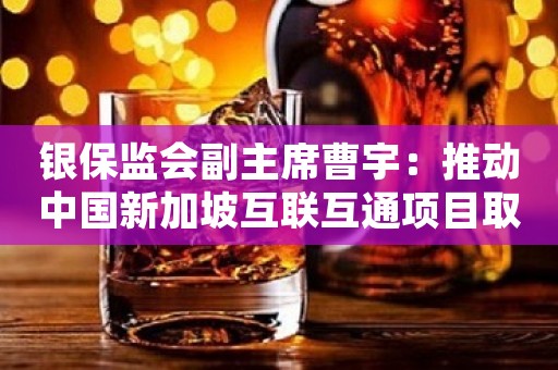 银保监会副主席曹宇：推动中国新加坡互联互通项目取得更多务实成果