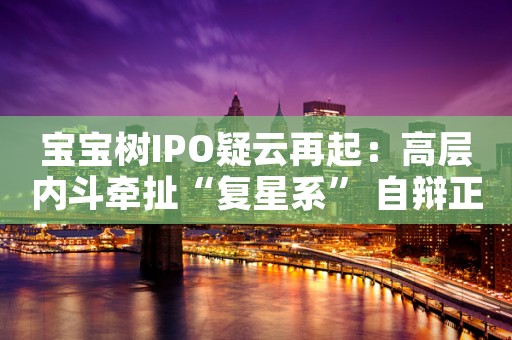 宝宝树IPO疑云再起：高层内斗牵扯“复星系” 自辩正常经营