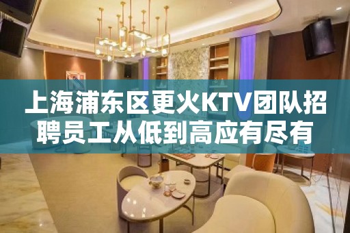 上海浦东区更火KTV团队招聘员工从低到高应有尽有