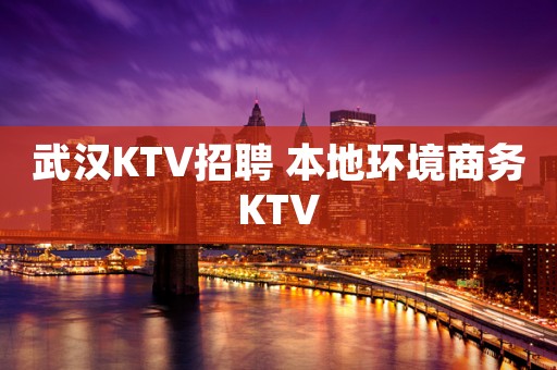 武汉KTV招聘 本地环境商务KTV