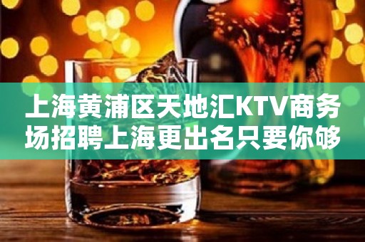 上海黄浦区天地汇KTV商务场招聘上海更出名只要你够漂亮