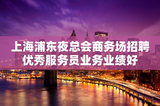 上海浦东夜总会商务场招聘优秀服务员业务业绩好