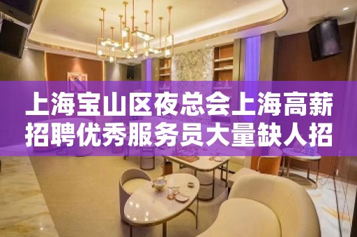 上海宝山区夜总会上海高薪招聘优秀服务员大量缺人招人！