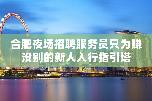 合肥夜场招聘服务员只为赚没别的新人入行指引塔