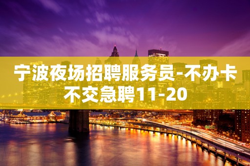 宁波夜场招聘服务员-不办卡不交急聘11-20