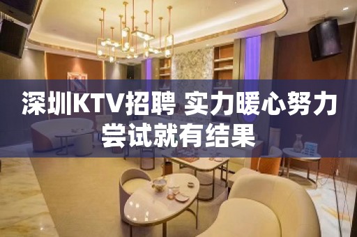 深圳KTV招聘 实力暖心努力尝试就有结果