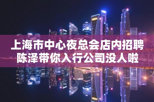 上海市中心夜总会店内招聘陈泽带你入行公司没人啦