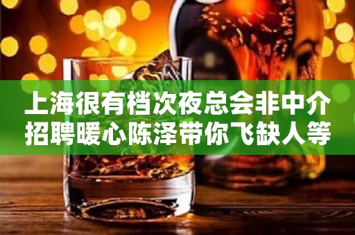上海很有档次夜总会非中介招聘暖心陈泽带你飞缺人等你