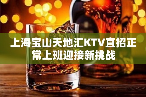 上海宝山天地汇KTV直招正常上班迎接新挑战