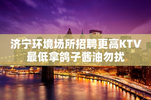 济宁环境场所招聘更高KTV最低拿鸽子酱油勿扰