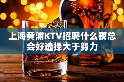 上海黄浦KTV招聘什么夜总会好选择大于努力