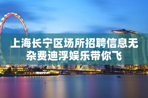 上海长宁区场所招聘信息无杂费迪浮娱乐带你飞