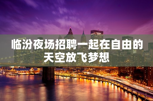 临汾夜场招聘一起在自由的天空放飞梦想