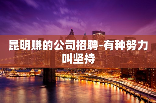 昆明赚的公司招聘-有种努力叫坚持