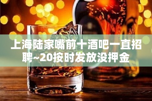 上海陆家嘴前十酒吧一直招聘~20按时发放没押金