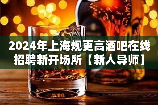 2024年上海规更高酒吧在线招聘新开场所【新人导师】