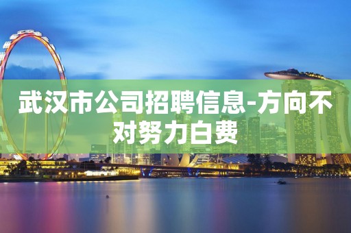武汉市公司招聘信息-方向不对努力白费