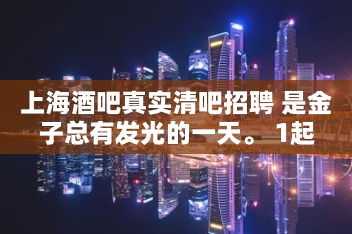 上海酒吧真实清吧招聘 是金子总有发光的一天。 1起