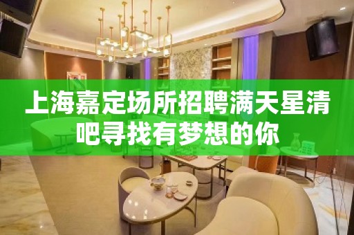 上海嘉定场所招聘满天星清吧寻找有梦想的你