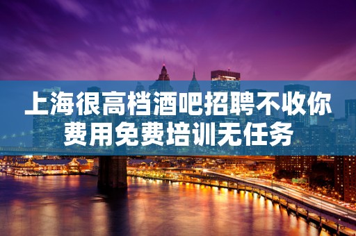 上海很高档酒吧招聘不收你费用免费培训无任务