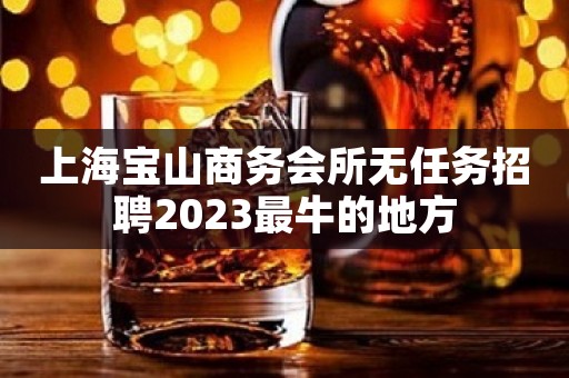 上海宝山商务会所无任务招聘2023最牛的地方