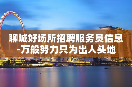 聊城好场所招聘服务员信息-万般努力只为出人头地