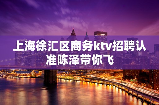 上海徐汇区商务ktv招聘认准陈泽带你飞