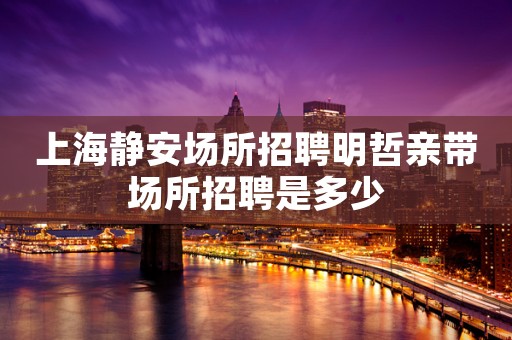上海静安场所招聘明哲亲带场所招聘是多少