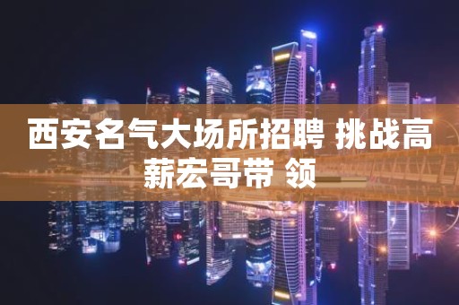 西安名气大场所招聘 挑战高薪宏哥带 领