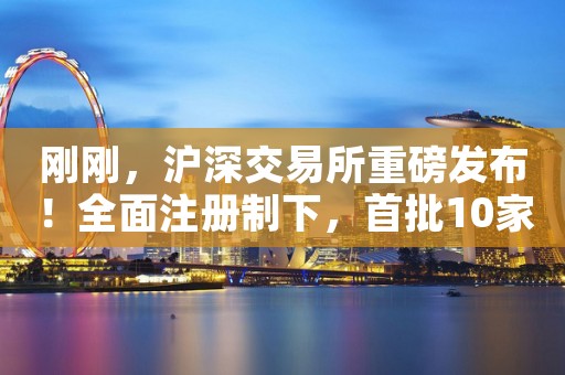 刚刚，沪深交易所重磅发布！全面注册制下，首批10家来了