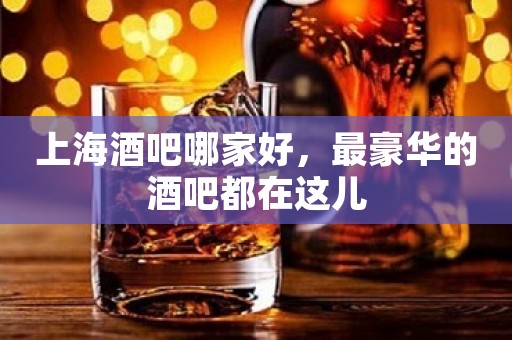 上海酒吧哪家好，最豪华的酒吧都在这儿
