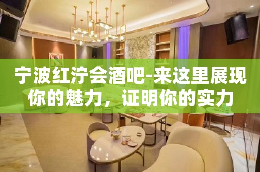 宁波红泞会酒吧-来这里展现你的魅力，证明你的实力
