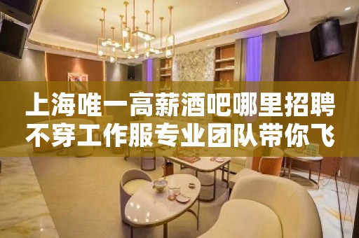 上海唯一高薪酒吧哪里招聘不穿工作服专业团队带你飞