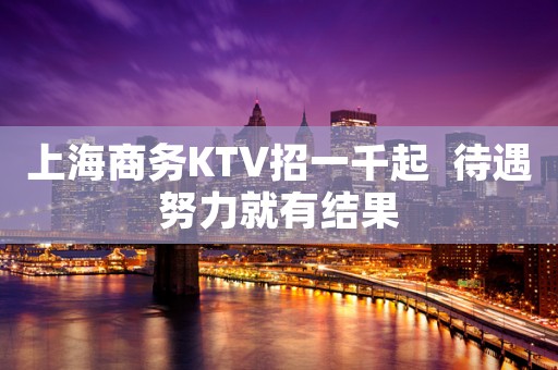 上海商务KTV招一千起  待遇努力就有结果