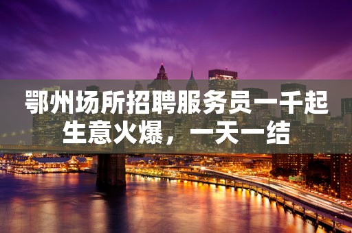 鄂州场所招聘服务员一千起生意火爆，一天一结