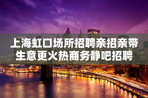 上海虹口场所招聘亲招亲带生意更火热商务静吧招聘
