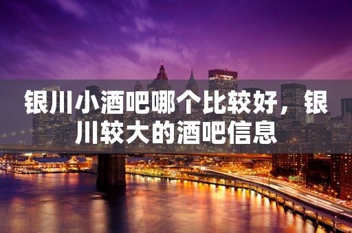 银川小酒吧哪个比较好，银川较大的酒吧信息